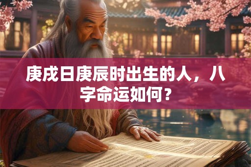 庚戌日庚辰时出生的人，八字命运如何？