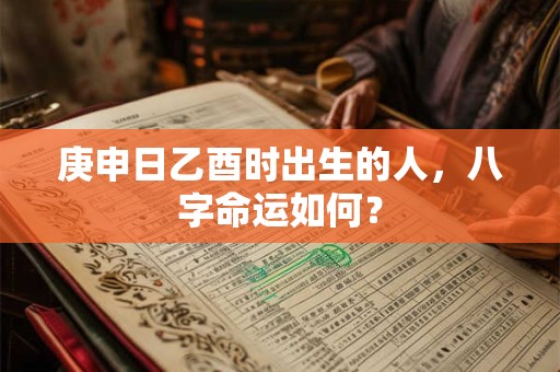 庚申日乙酉时出生的人，八字命运如何？