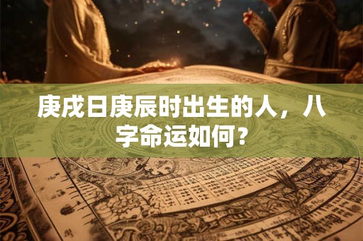 庚戌日庚辰时出生的人，八字命运如何？