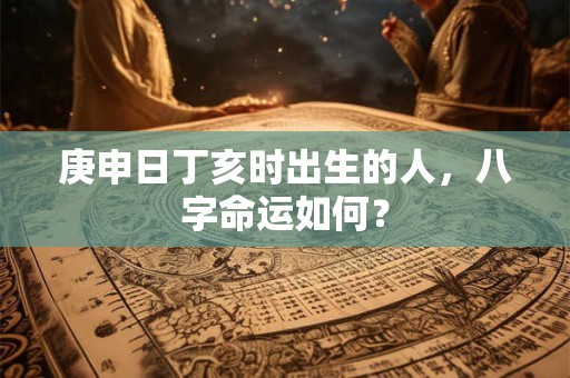庚申日丁亥时出生的人，八字命运如何？