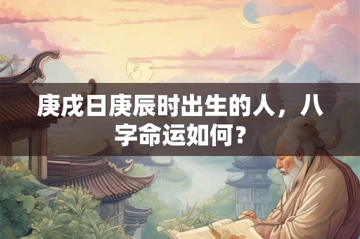 庚戌日庚辰时出生的人，八字命运如何？