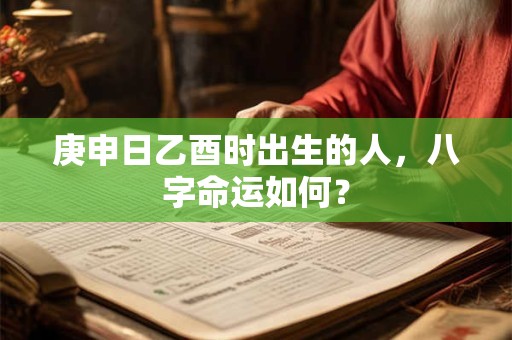 庚申日乙酉时出生的人，八字命运如何？