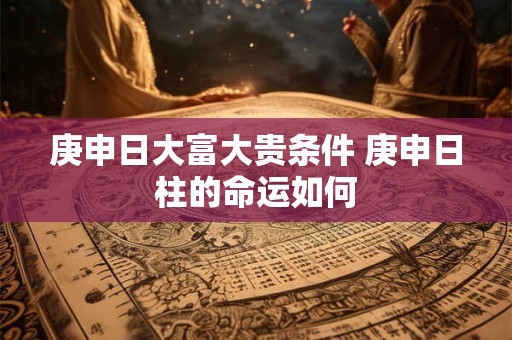 庚申日大富大贵条件 庚申日柱的命运如何