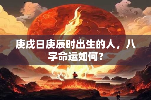 庚戌日庚辰时出生的人，八字命运如何？