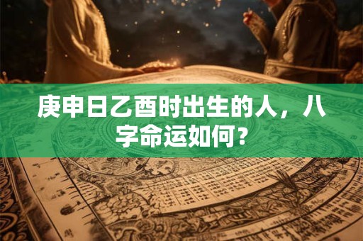 庚申日乙酉时出生的人，八字命运如何？