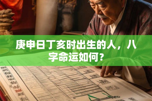 庚申日丁亥时出生的人，八字命运如何？