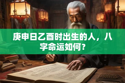 庚申日乙酉时出生的人，八字命运如何？