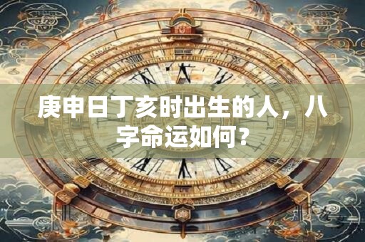 庚申日丁亥时出生的人，八字命运如何？