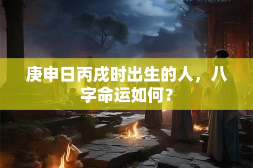 庚申日丙戌时出生的人，八字命运如何？