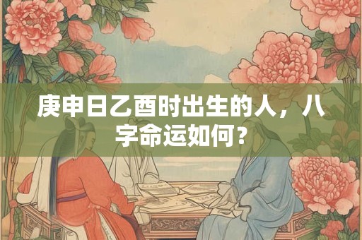 庚申日乙酉时出生的人，八字命运如何？
