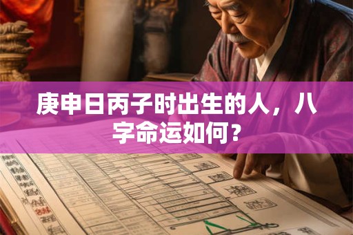 庚申日丙子时出生的人，八字命运如何？