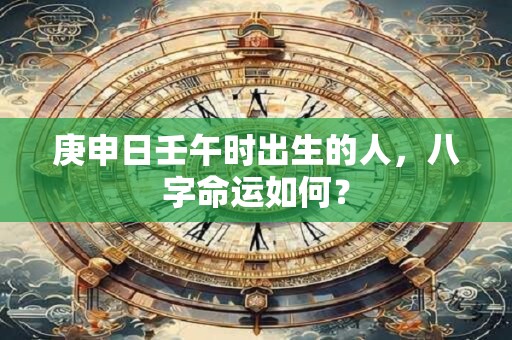 庚申日壬午时出生的人，八字命运如何？