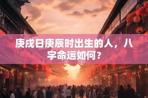 庚戌日庚辰时出生的人，八字命运如何？