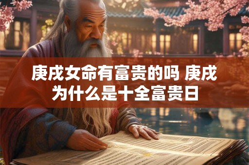 庚戌女命有富贵的吗 庚戌为什么是十全富贵日