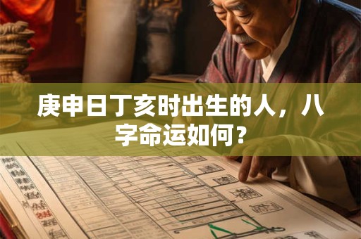 庚申日丁亥时出生的人，八字命运如何？