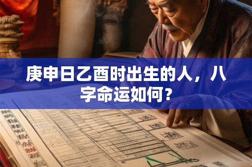 庚申日乙酉时出生的人，八字命运如何？