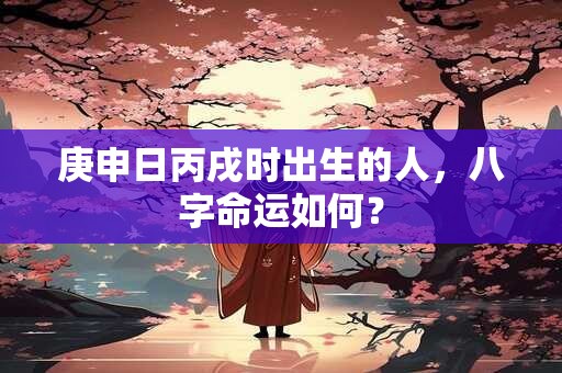 庚申日丙戌时出生的人，八字命运如何？