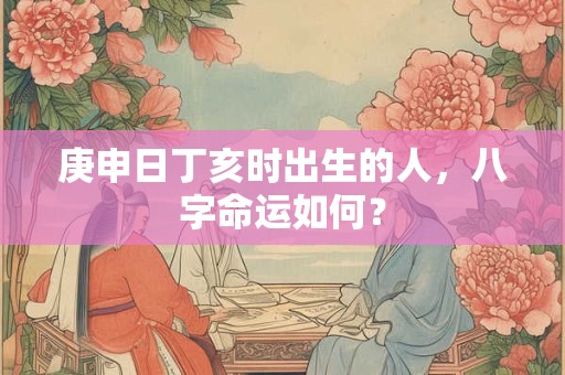 庚申日丁亥时出生的人，八字命运如何？