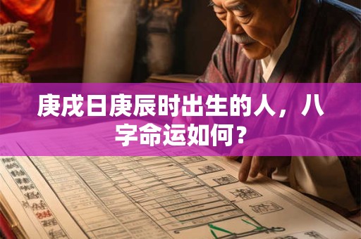 庚戌日庚辰时出生的人,八字命运如何? 庚戌日庚辰时出生的人,八字命运如何?