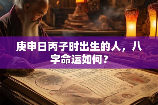 庚申日丙子时出生的人，八字命运如何？