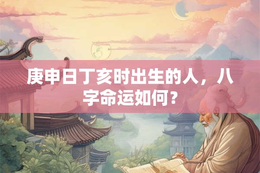 庚申日丁亥时出生的人，八字命运如何？