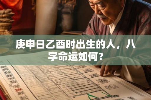 庚申日乙酉时出生的人，八字命运如何？