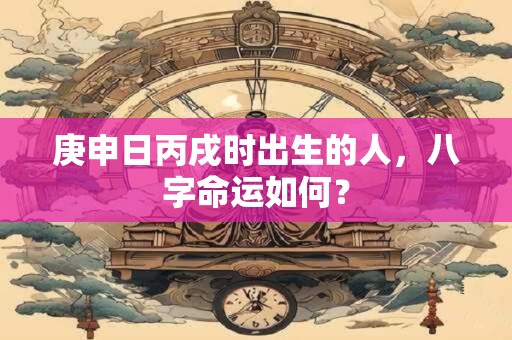 庚申日丙戌时出生的人，八字命运如何？