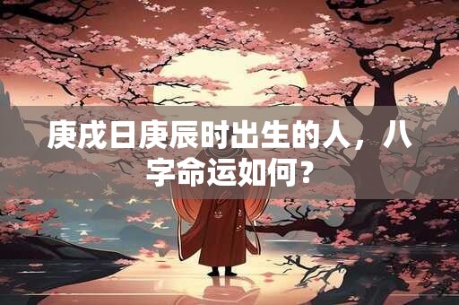 庚戌日庚辰时出生的人，八字命运如何？