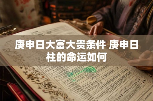 庚申日大富大贵条件 庚申日柱的命运如何