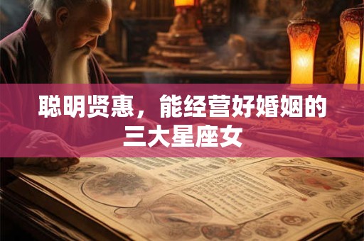 聪明贤惠，能经营好婚姻的三大星座女