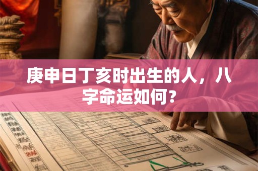 庚申日丁亥时出生的人，八字命运如何？