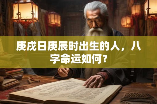 庚戌日庚辰时出生的人，八字命运如何？