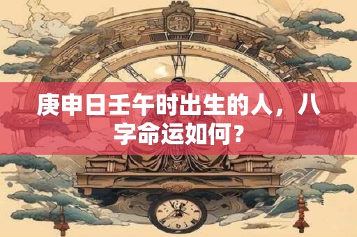 庚申日壬午时出生的人，八字命运如何？
