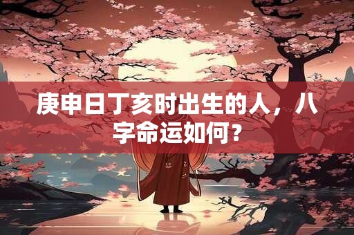 庚申日丁亥时出生的人，八字命运如何？