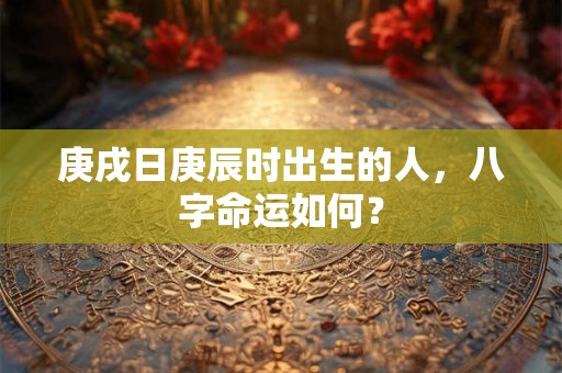 庚戌日庚辰时出生的人，八字命运如何？