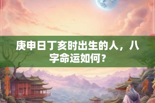 庚申日丁亥时出生的人，八字命运如何？