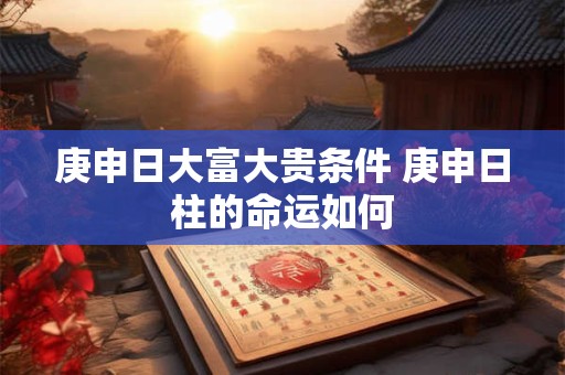 庚申日大富大贵条件 庚申日柱的命运如何