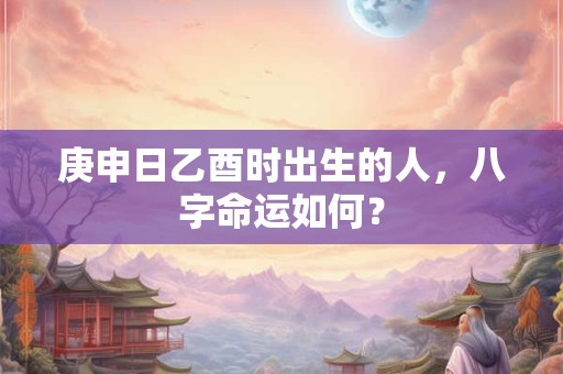 庚申日乙酉时出生的人，八字命运如何？