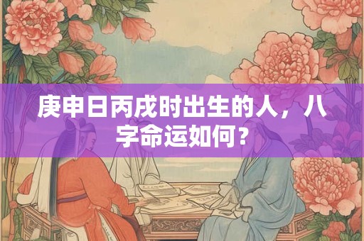 详细阅读:庚申日丙戌时出生的人,八字命运如何? 庚申日丙戌时出生的人,八字命运如何?