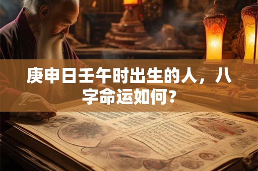 庚申日壬午时出生的人，八字命运如何？