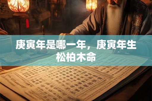 庚寅年是哪一年，庚寅年生松柏木命