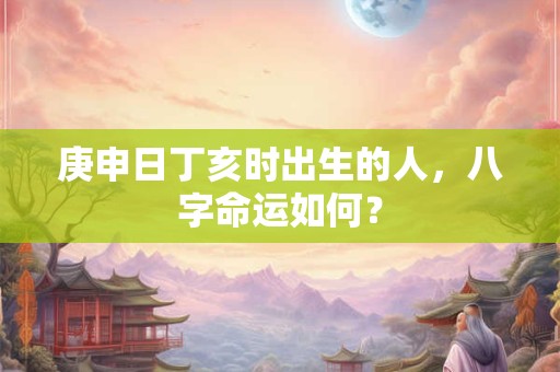 庚申日丁亥时出生的人，八字命运如何？