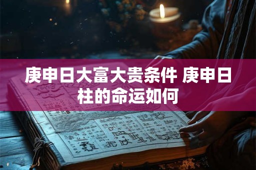 庚申日大富大贵条件 庚申日柱的命运如何