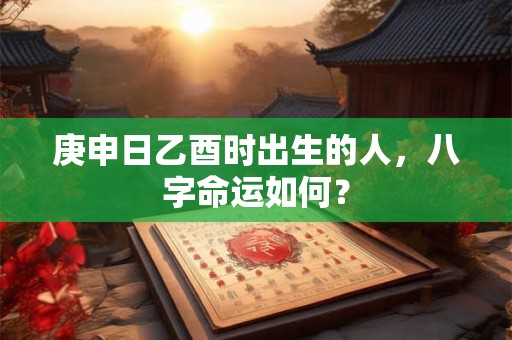 庚申日乙酉时出生的人，八字命运如何？