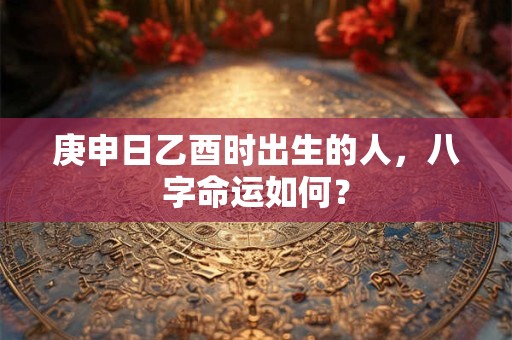 庚申日乙酉时出生的人，八字命运如何？
