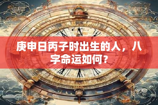 庚申日丙子时出生的人，八字命运如何？