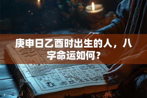 庚申日乙酉时出生的人，八字命运如何？
