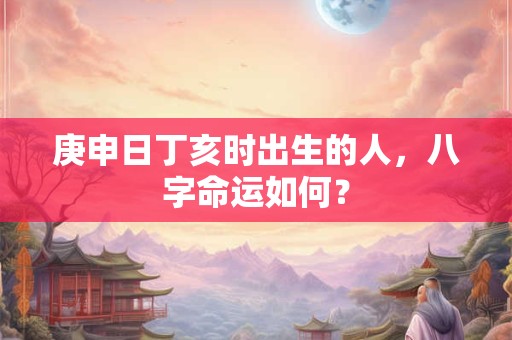 庚申日丁亥时出生的人，八字命运如何？