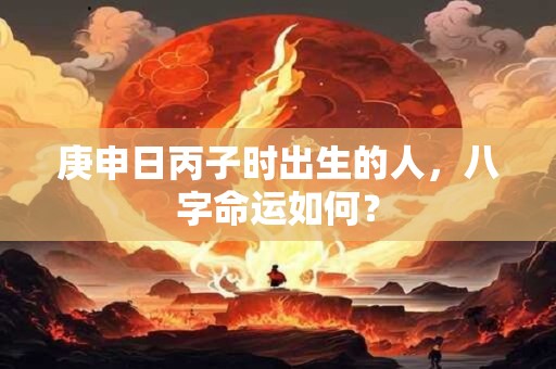 庚申日丙子时出生的人，八字命运如何？