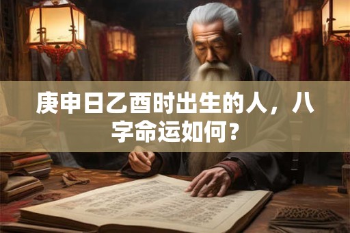 庚申日乙酉时出生的人，八字命运如何？